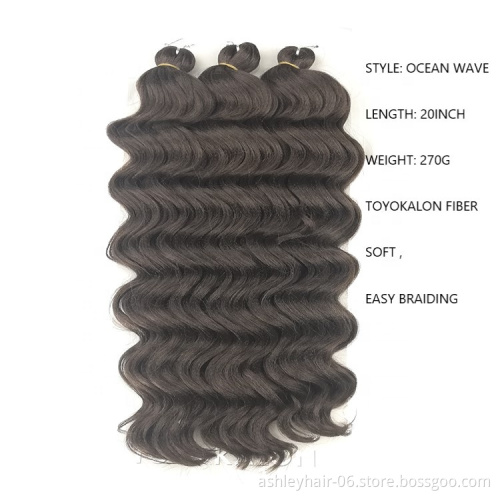 distributor wholesale deep wave hair braid products kenya crochet braid hair extension 3x ocean wave